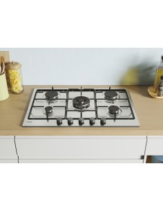 Candy Timeless CEL7P4WX Acciaio inox Da incasso 74.5 cm Gas 5 Fornello(i) 2