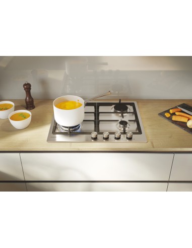 Candy Moderna CHG6BF4WTX Acciaio inox Da incasso 60 cm Gas 4 Fornello(i)