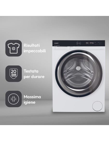 Candy BS 49B9-S lavatrice Caricamento frontale 9 kg 1400 Giri min Nero, Bianco