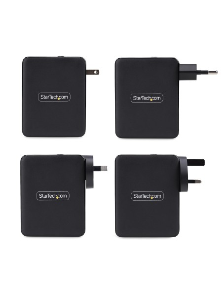StarTech.com Caricatore USB-C da parete da 140W, 3x USB-C 1x USB-A, adattatore di alimentazione internazionale PD 3.1 GaN per