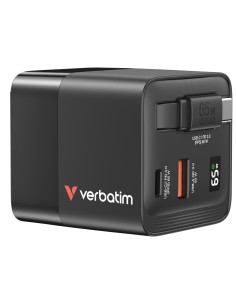 Verbatim GaN Charger 65W Universale Nero AC Ricarica rapida Interno