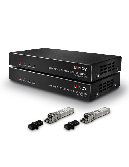 Lindy 38174 moltiplicatore AV Trasmettitore e ricevitore AV Nero