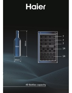 Haier Wine Bank 50 Serie 5 HWS49GA Cantinetta vino con compressore Libera installazione Nero 49 bottiglia bottiglie 2