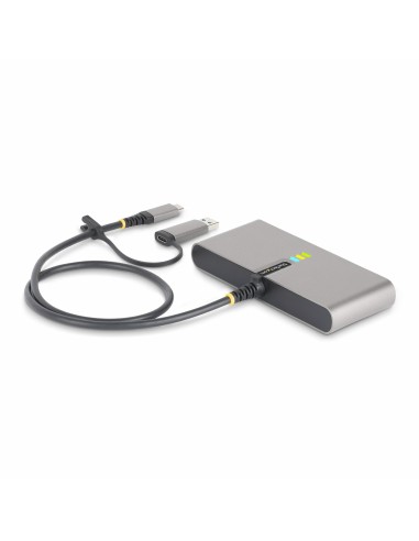 StarTech.com Hub USB-C a 2 porte con Ethernet e RS-232, dongle USB-C a USB-A collegato, 100W PD Pass-through, 2x USB-A 5Gbps,