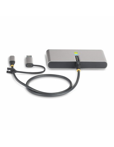 StarTech.com Hub USB-C a 2 porte con Ethernet e RS-232, dongle USB-C a USB-A collegato, 100W PD Pass-through, 2x USB-A 5Gbps,
