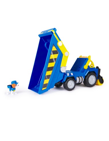 Rubble & Crew , Veicolo da cantiere Deluxe di Wheeler, camion ribaltabile con luci, suoni e personaggio, giocattoli per bambini