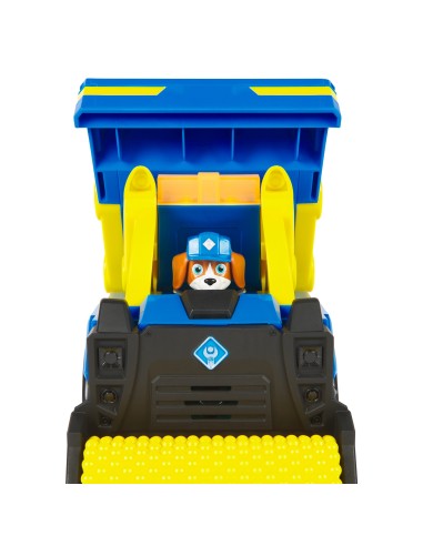 Rubble & Crew , Veicolo da cantiere Deluxe di Wheeler, camion ribaltabile con luci, suoni e personaggio, giocattoli per bambini
