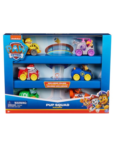 PAW Patrol Pup Squad Racers, Confezione Regalo con 6 Veicoli, Personaggi Collezione, Giocattoli per Bambini e Bambine, 3+ Anni