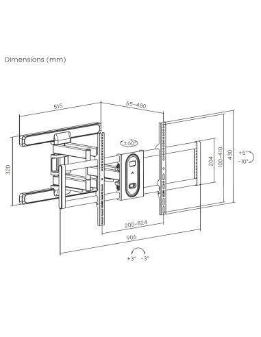 Equip Staffa di montaggio per TV a movimento completo da 43” a 100”