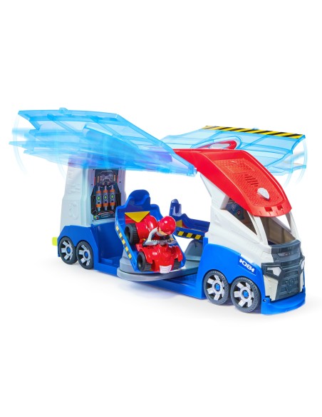 PAW Patrol , Paw Patroller Trasformabile con Lanciatore per Veicoli, Luci e Suoni, Include un Personaggio di Ryder e il Quad