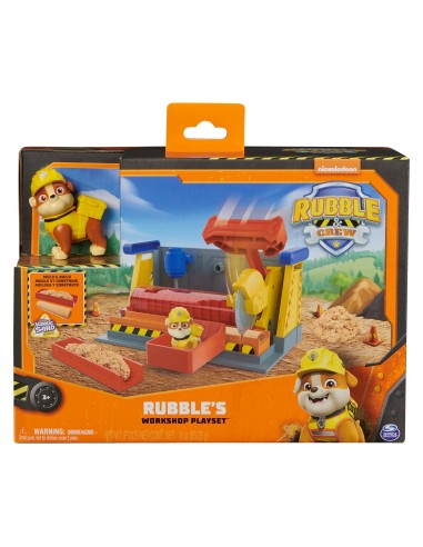 Rubble & Crew, Officina di Rubble, giocattoli da costruzione con sabbia e personaggio di Rubble, giocattoli per bambini e