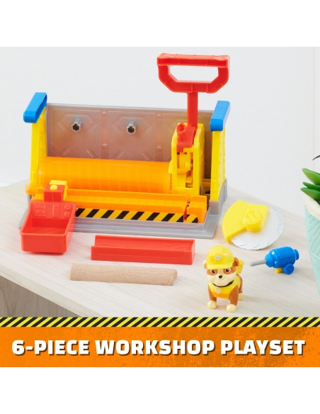 Rubble & Crew, Officina di Rubble, giocattoli da costruzione con sabbia e personaggio di Rubble, giocattoli per bambini e