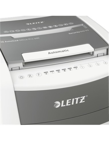 Leitz 80180000 distruggi documenti Taglio a frammenti 22,3 cm Grigio, Bianco