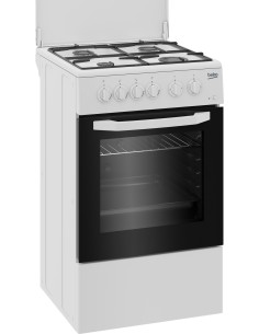 Beko Cucina CSS42014FW, (LxDxA) 50x50x85, Bianca, Forno elettrico statico, piano cottura a gas 4 zone, Coperchio in metallo 2