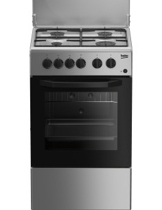 Beko CSS42014FS cucina A Elettrico Gas Nero, Argento