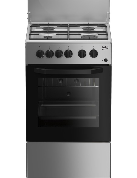 Beko CSS42014FS cucina A Elettrico Gas Nero, Argento
