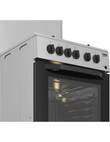 Beko CSS42014FS cucina A Elettrico Gas Nero, Argento