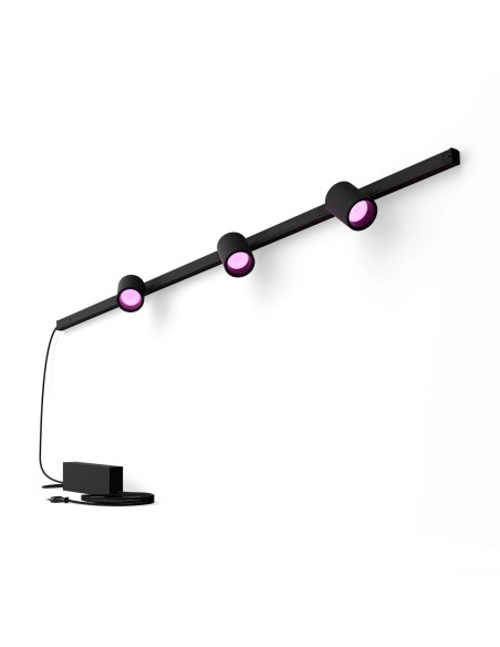 Philips Hue White and Color ambiance Perifo parete set con 3 cilindri a sospensione Smart Nero