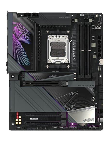 GIGABYTE X870E AORUS MASTER Scheda Madre - Supporta CPU AMD Ryzen 9000, 16+2+2 fasi VRM digitali, fino a 8600MHz DDR5 (OC),
