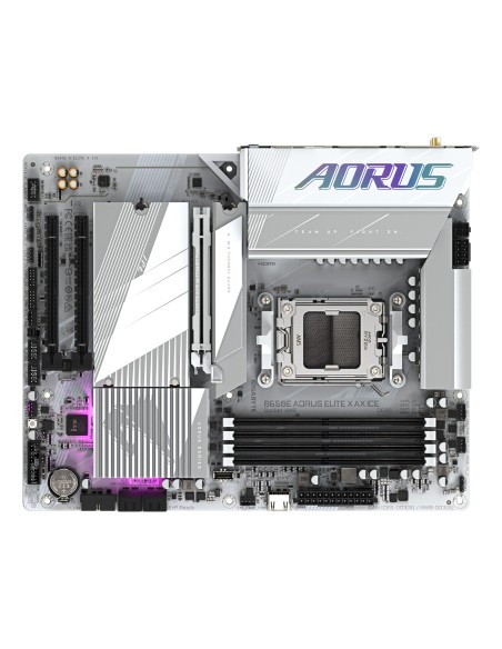 GIGABYTE B650E AORUS ELITE X AX ICE Scheda madre - AMD Ryzen serie 9000, VRM a 12+2+2 fasi, fino a 8000 MHz DDR5 (OC), 1xPCIe