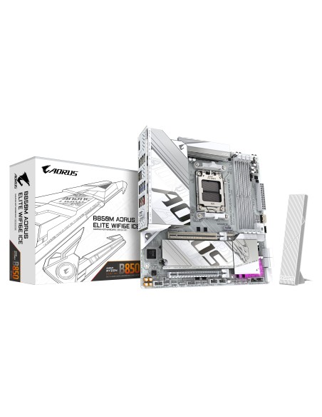 GIGABYTE B850M AORUS ELITE WIFI6E ICE Scheda Madre - Processori AMD Ryzen Serie 9000, 12+2+1 fasi VRM digitali, fino a 8200MHz