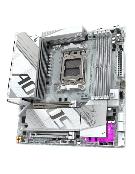 GIGABYTE B850M AORUS ELITE WIFI6E ICE Scheda Madre - Processori AMD Ryzen Serie 9000, 12+2+1 fasi VRM digitali, fino a 8200MHz