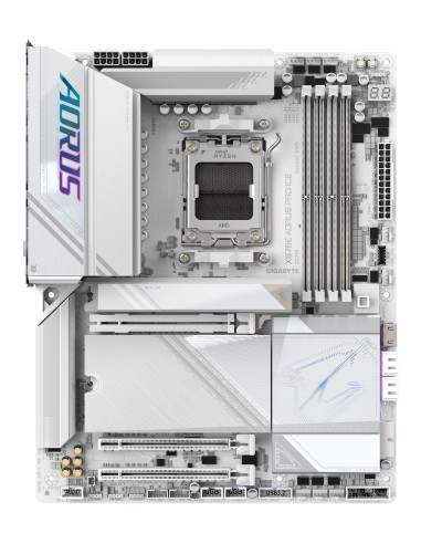 GIGABYTE X870E AORUS PRO ICE Scheda Madre - Supporta CPU AMD Ryzen 9000, 16+2+2 Fasi VRM Digitale, fino a 8000MHz DDR5 (OC),