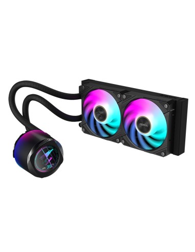 GIGABYTE AORUS WATERFORCE X II 240 Raffreddamento a liquido per CPU AIO - 2x ventole ARGB da 120 mm, LCD a colori, DAISY-CHAIN,