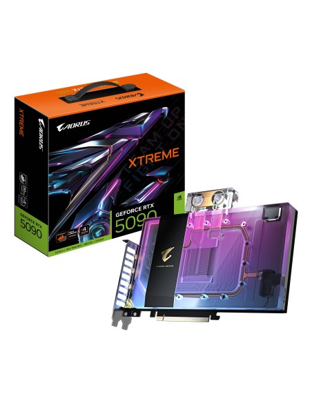 GIGABYTE AORUS GeForce RTX 5090 XTREME WATERFORCE WB 32G Scheda Grafica - 32 GB GDDR7, 512 bit, PCI-E 5.0, 2655 MHz Frequenza