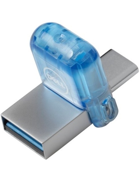 DELL AC429144 unità flash USB 256 GB USB Type-A   USB Type-C 3.2 Gen 1 (3.1 Gen 1) Blu, Acciaio inox