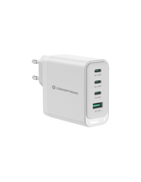 Conceptronic ALTHEA22W100 Caricabatterie per dispositivi mobili Universale Bianco AC Ricarica rapida Interno