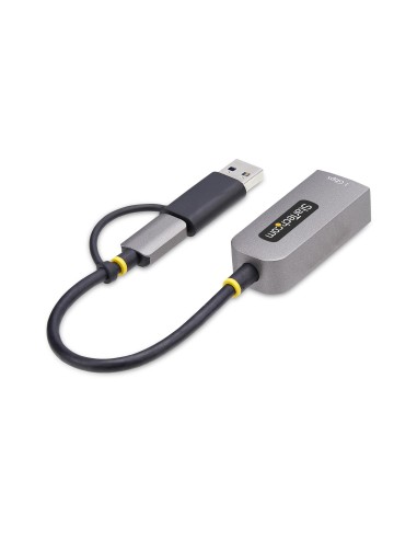 StarTech.com Adattatore da USB-C a Ethernet con dongle USB-A, 10 100 1000Mbps, adattatore di rete da USB 3.0 a Gigabit
