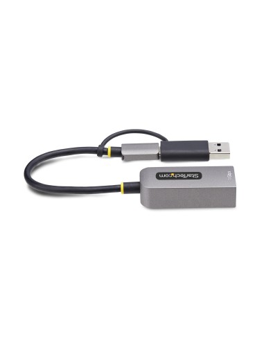 StarTech.com Adattatore da USB-C a Ethernet con dongle USB-A, 10 100 1000Mbps, adattatore di rete da USB 3.0 a Gigabit