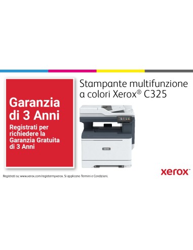 Xerox C325 A4 33 ppm Copia Stampa Scansione Fax fronte retro wireless PS3 PCL5e 6 2 vassoi 251 fogli