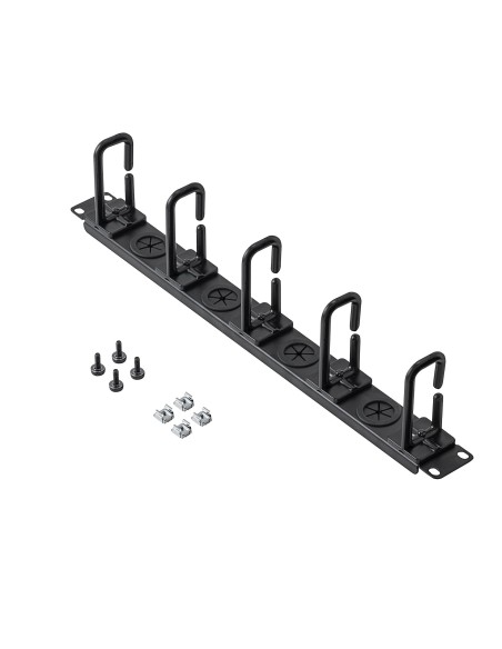 StarTech.com Pannello di gestione cavi per armadi Server Rack da 19" 1U - con anelli a D - Pannello orizzontale per gestione