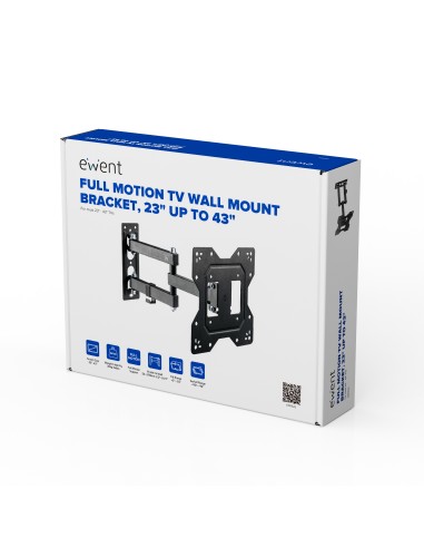 Ewent EW1522 Supporto TV a parete 109,2 cm (43") Nero