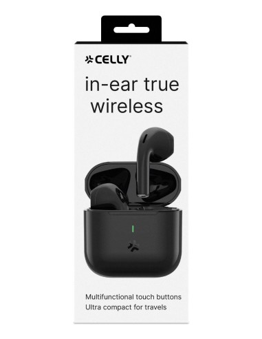 Celly COMPACTBK cuffia e auricolare Cuffie Wireless In-ear Musica e Chiamate USB tipo-C Nero