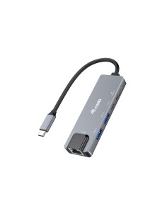Equip 133496 Adattatore multifunzione 5 in 1, 2,5GbE, USB-A x 2, USB-C x 1, USB-C , 100W USB PD