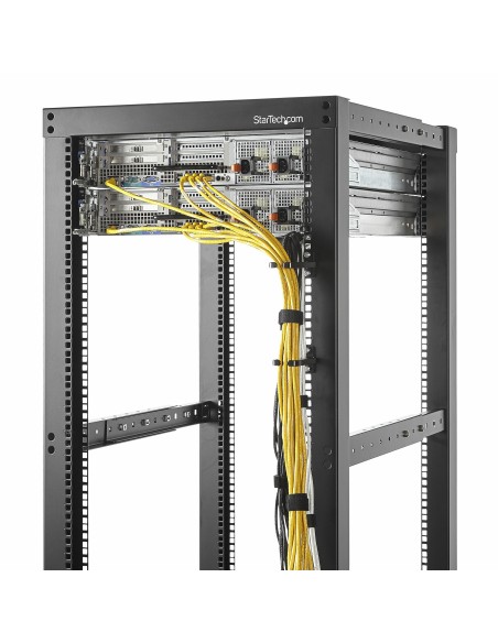 StarTech.com Ganci a D 1U per la gestione verticale dei cavi, Cable Manager per server armadi rack 19", gancio per cavi di