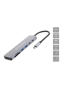 Conceptronic DONN28G replicatore di porte e docking station per laptop Cablato USB 3.2 Gen 1 (3.1 Gen 1) Type-C Grigio 2