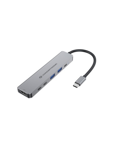Conceptronic DONN33G replicatore di porte e docking station per laptop Cablato USB 3.2 Gen 1 (3.1 Gen 1) Type-C Argento