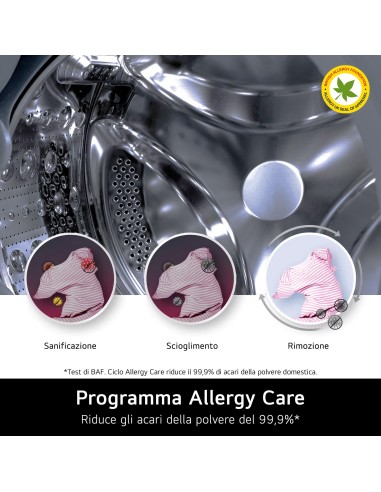 LG F4NX1009NWB Lavatrice smart 9kg, Classe A, 1400 giri, 6 Motion, Allergy Care, Bianca