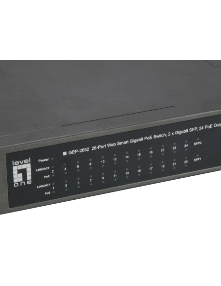 LevelOne GEP-2652 switch di rete Gestito L2 Gigabit Ethernet (10 100 1000) Supporto Power over Ethernet (PoE) Grigio