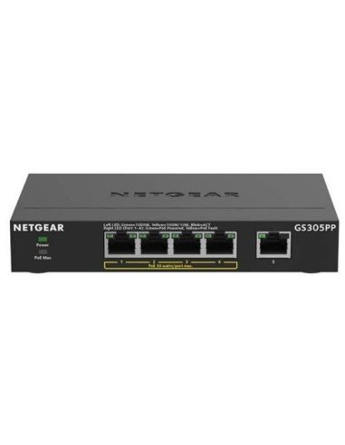 NETGEAR GS305PP Non gestito Gigabit Ethernet (10 100 1000) Supporto Power over Ethernet (PoE) Nero