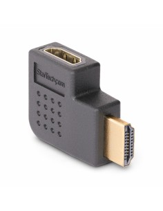 StarTech.com Adattatore HDMI 2.0 ad angolo retto da maschio a femmina, salvaporta HDMI ad alta velocità orizzontale a 90 gradi, 2