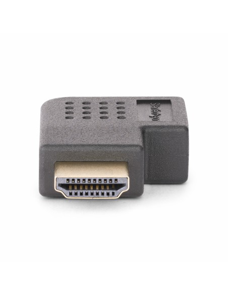 StarTech.com Adattatore HDMI 2.0 ad angolo retto da maschio a femmina, salvaporta HDMI ad alta velocità orizzontale a 90 gradi,