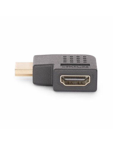 StarTech.com Adattatore HDMI 2.0 ad angolo retto da maschio a femmina, salvaporta HDMI ad alta velocità orizzontale a 90 gradi,