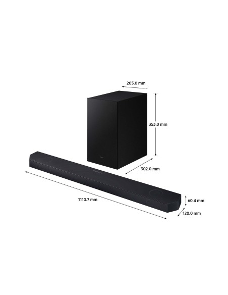 Samsung Soundbar HW-Q700D ZF Serie Q, 9 Speaker, Wireless Dolby Atmos, Audio a 3.1.2 Canali, Q-Simphony, Compatibile con Alexa