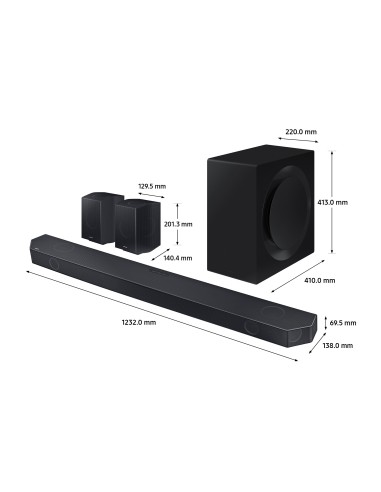Samsung Soundbar HW-Q990D ZF Serie Q, 22 Speaker, Wireless Dolby Atmos, Audio a 11.1.4 Canali, Q-Simphony, Alexa integrato e