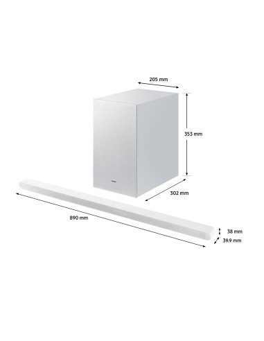 Samsung Soundbar HW-S701D ZF Serie S, 7 Speaker, Wireless Dolby Atmos, Audio a 3.1 Canali, Q-Simphony, Compatibile con Alexa e
